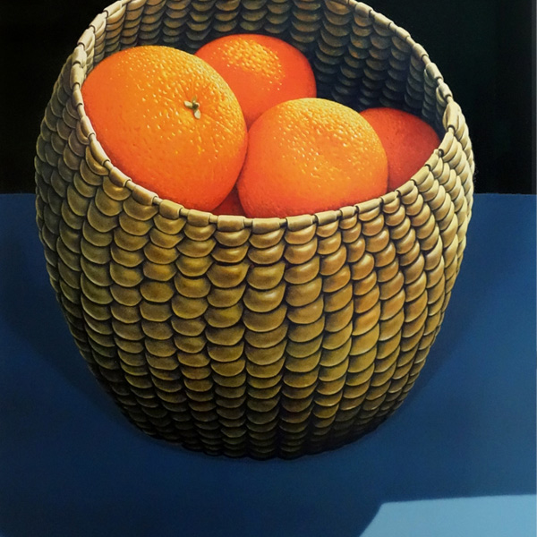 Parnell Gallery Auckland Artwork for sale Oranges in a Seagrass Basket Limited Edition Print by Michael Smither