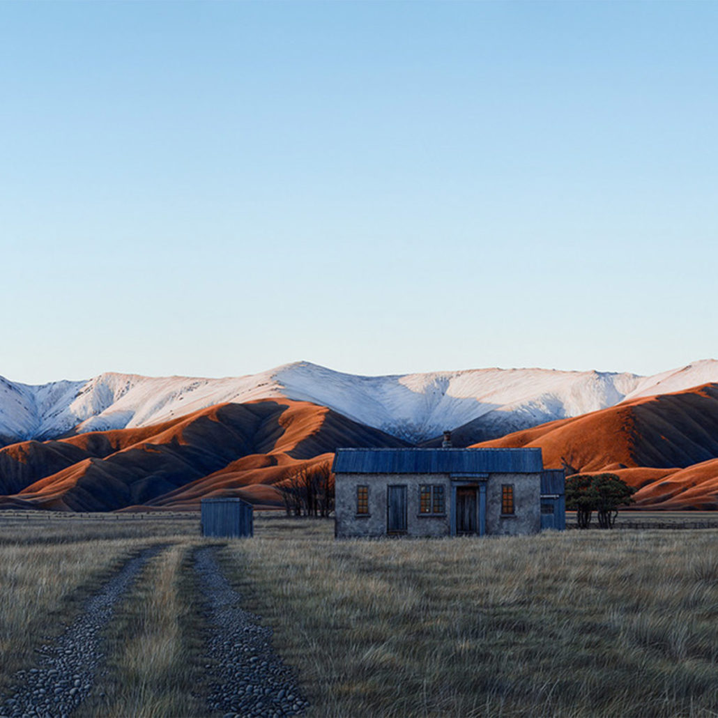 Parnell Gallery Auckland Artwork for sale Falling Dusk at the Hawkduns Central Otago