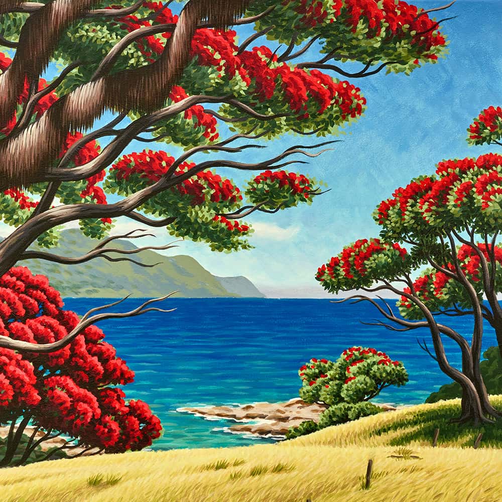 Tony Ogle, Limited Edition - Old Man Pohutukawa - Lottin Point - Giclee Print, Parnell Gallery Auckland NZ