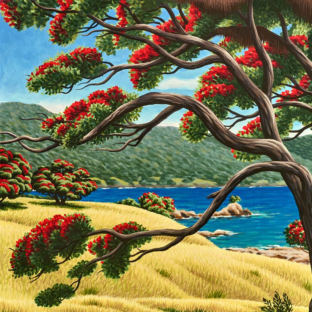 Tony Ogle, Limited Edition - Old Man Pohutukawa - Lottin Point - Giclee Print, Parnell Gallery Auckland NZ