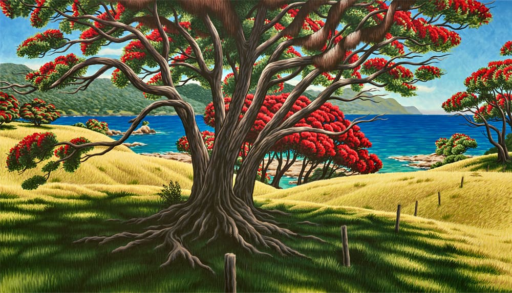 Tony Ogle, Limited Edition - Old Man Pohutukawa - Lottin Point East Cape - Giclee Print, Parnell Gallery Auckland NZ