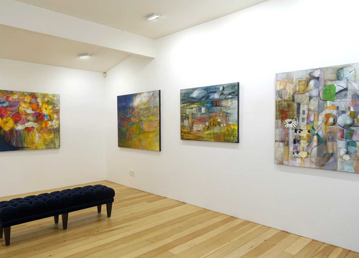 Dalene Meiring oil on canvas painting of vibrant poppies