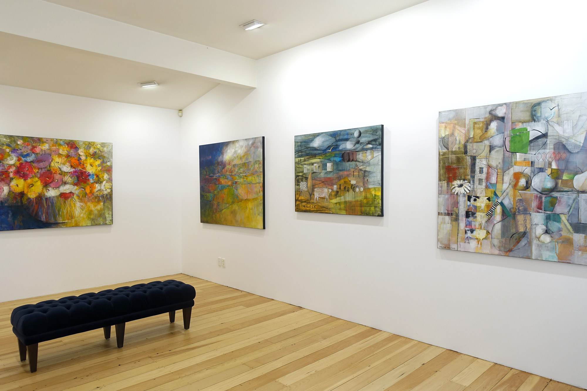 Dalene Meiring oil on canvas painting of vibrant poppies