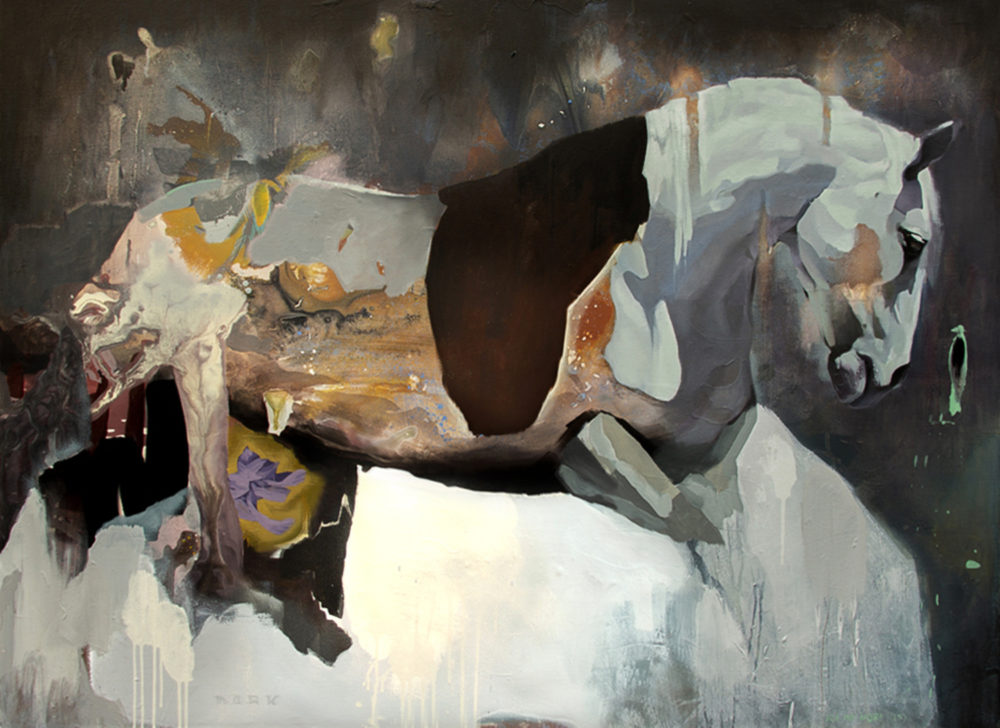 Dark Horse original painting by artist Joe Helmore at Parnell Gallery Auckland NZ