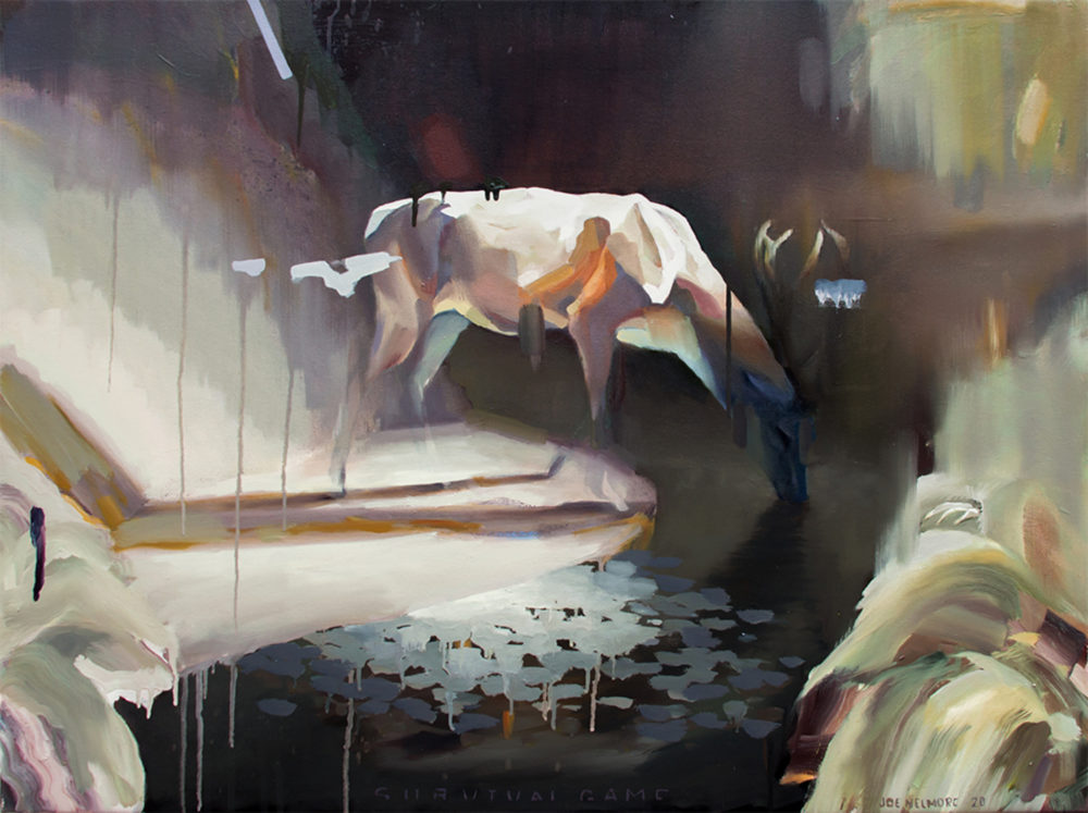 Survival Game original painting by artist Joe Helmore at Parnell Gallery Auckland NZ