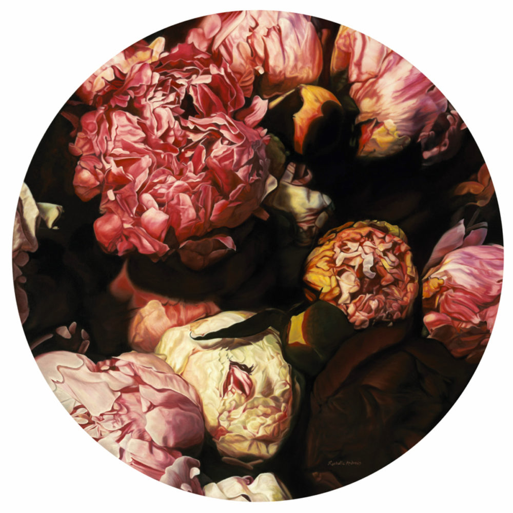 Rochelle Andrews Dark Peonies limited edition giclee floral print at Parnell Gallery Auckland NZ