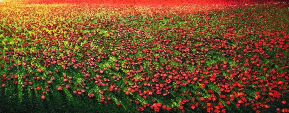 Peter Hackett ANZAC Cenotaph original impasto oil painting at Parnell Gallery Auckland NZ