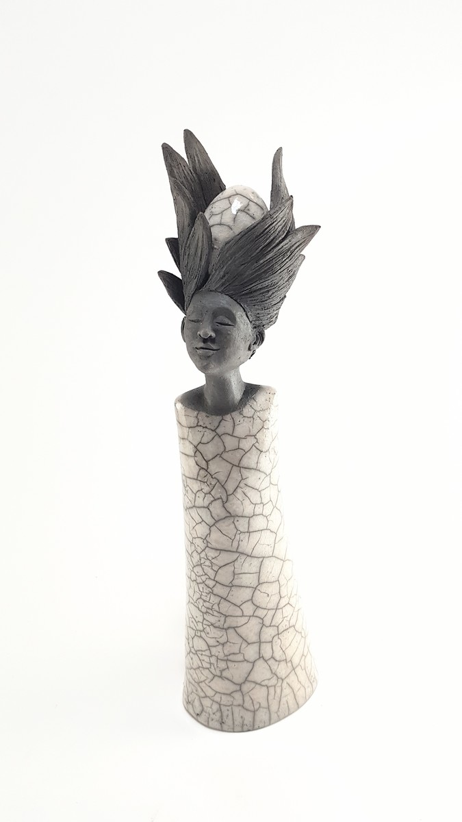 Wilhelmiina Drummond In the night wind ceramic raku fired sculpture at Parnell Gallery Auckland NZ