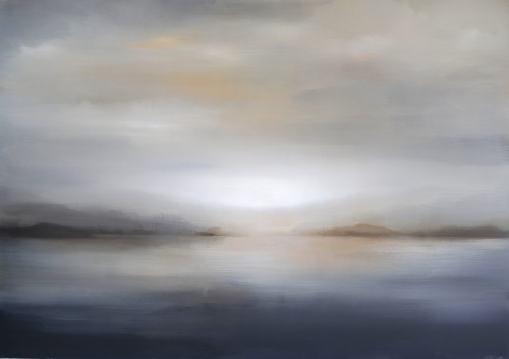 Morning Has Broken original abstracted landscape painting by renowned NZ artist Greer Clayton at Parnell Gallery Auckland NZ