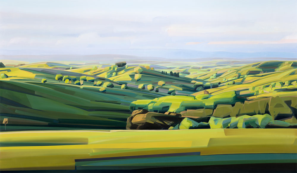 Caroline Bellamy, Trees Aglow, Porangahau, Hawkes Bay original New Zealand landscape painting at Parnell Gallery Auckland NZ