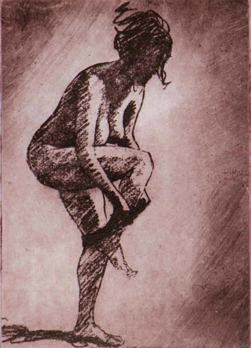 Philip Beadle Woman Dressing limited edition Solar Plate at Parnell Gallery Auckland NZ