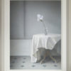 Neil Driver Iris on Round Table original acrylic on board painting at Parnell Gallery Auckland NZ
