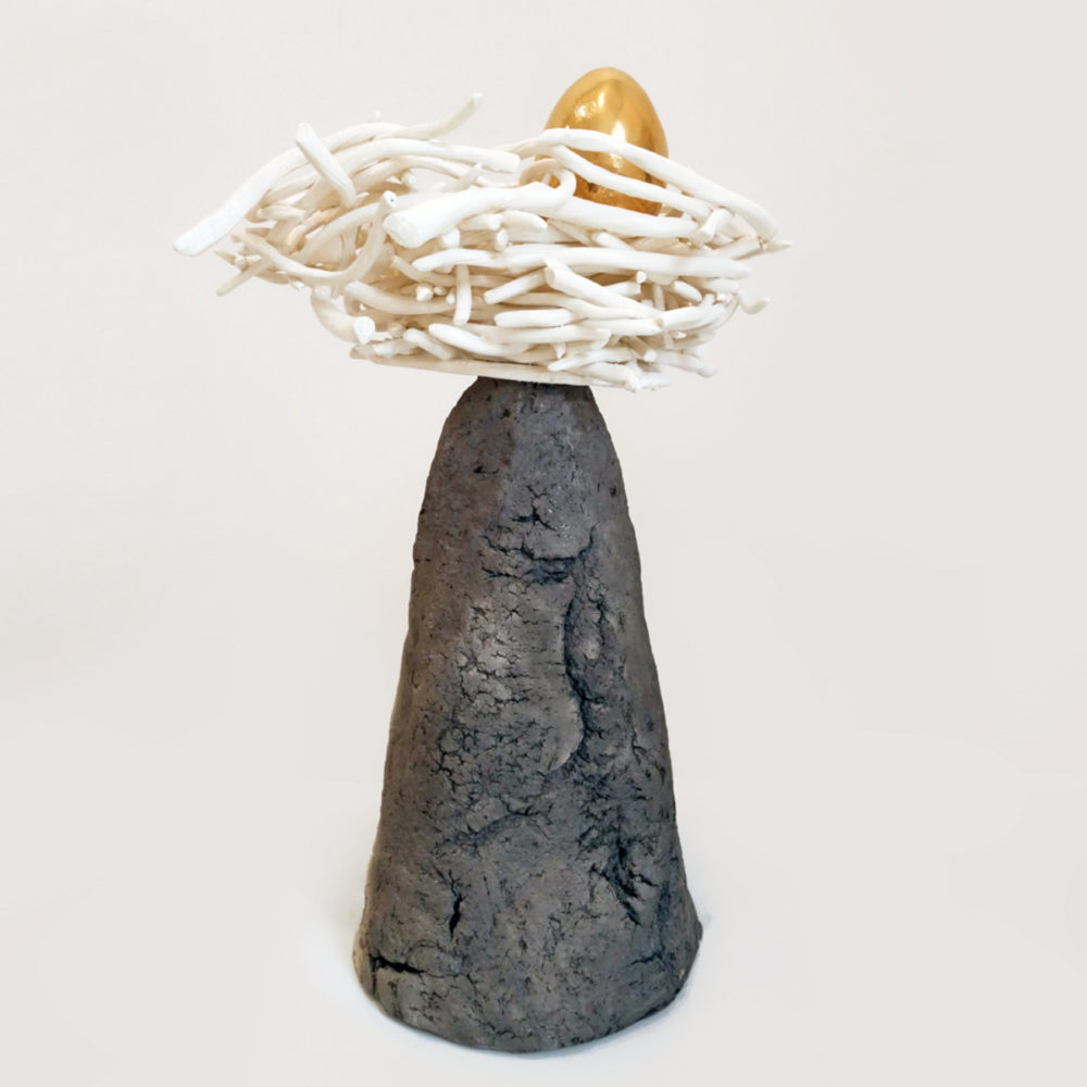 Wilhelmiina Drummond And the oceans all around waited 1 ceramic raku fired sculpture at Parnell Gallery Auckland NZ