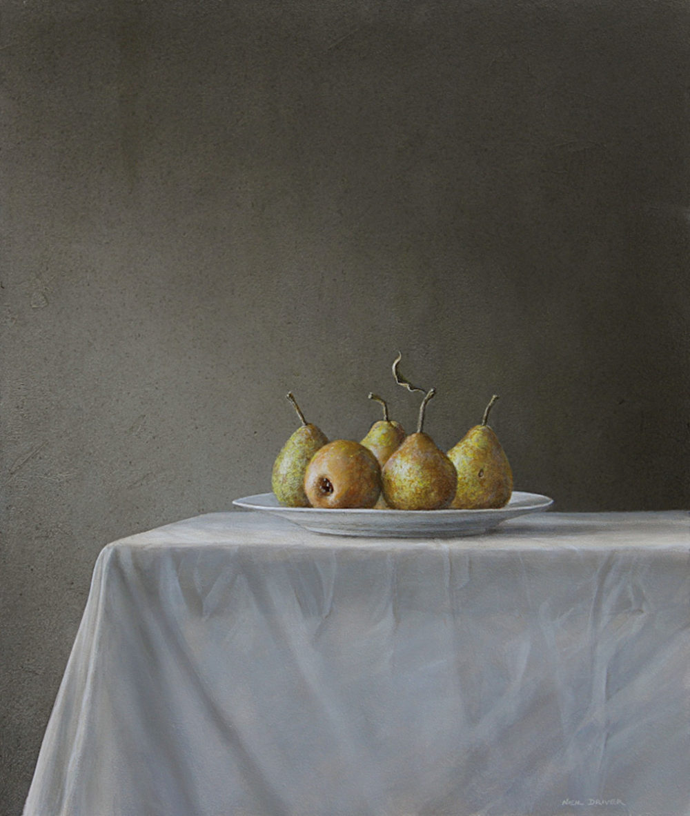 Neil Driver Pears on Plate Parnell Gallery Auckland NZ