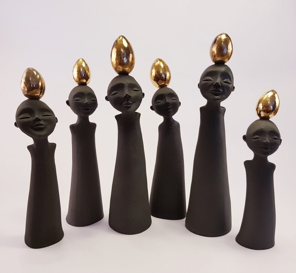 Wilhelmiina Drummond Harbinger of Life ceramic raku fired sculpture at Parnell Gallery Auckland NZ