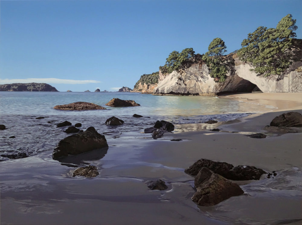 Matt Payne Cathedral Cove - Rocks in Shadow Parnell Gallery Auckland NZ