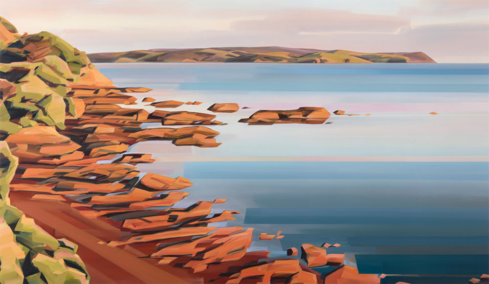 Caroline Bellamy, Morning Light In The Bay, Orere Point original New Zealand landscape painting at Parnell Gallery Auckland NZ