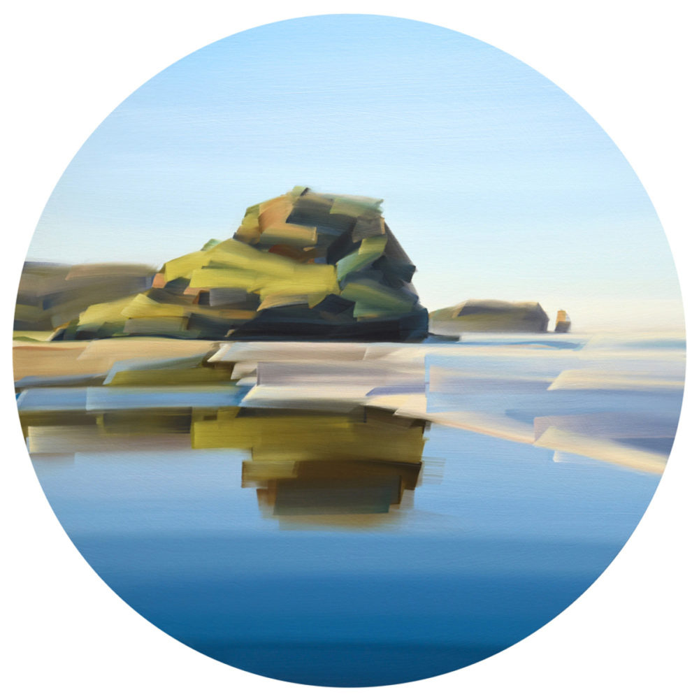 Caroline Bellamy, Morning Glow, Piha Beach original New Zealand landscape painting at Parnell Gallery Auckland NZ