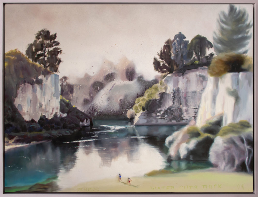 Water Cuts Rock original painting by artist Joe Helmore at Parnell Gallery Auckland NZ
