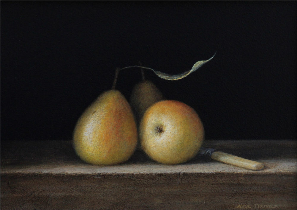 Neil Driver Three Pears limited edition fine art print on canvas at Parnell Gallery Auckland NZ