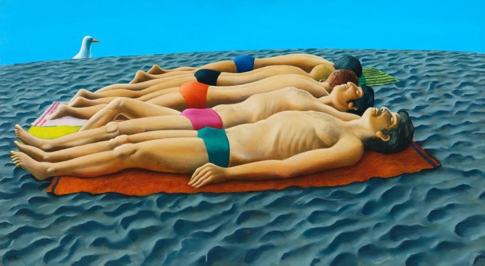 Michael Smither Boys on Beach limited edition fine art print at Parnell Gallery Auckland NZ