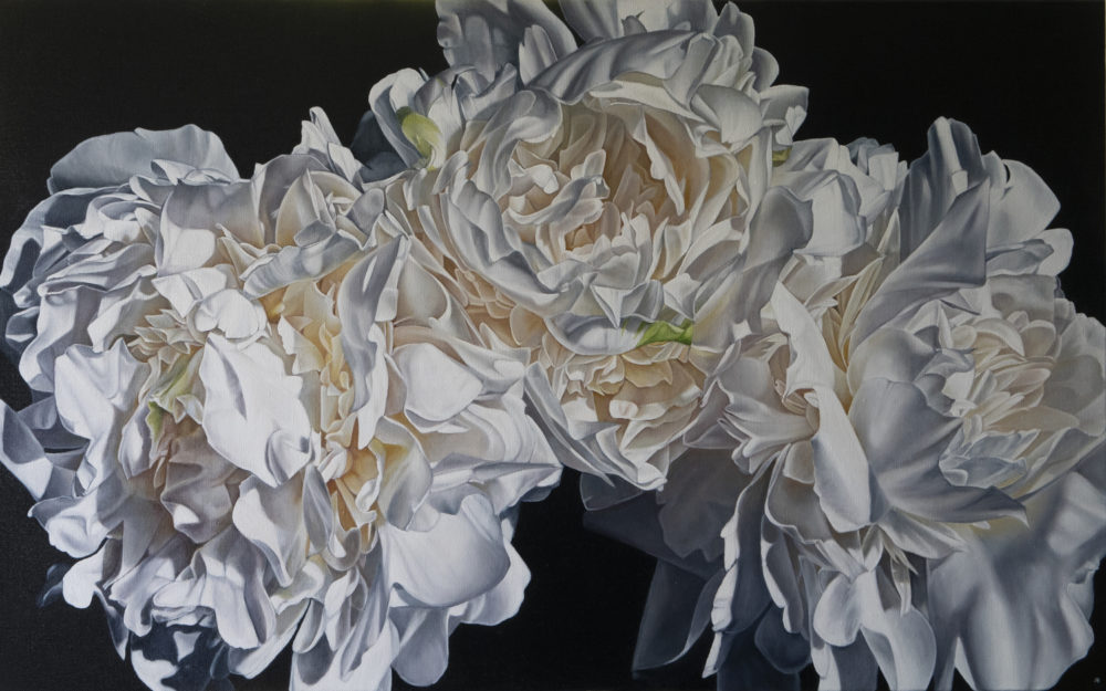 Julie Battisti, Rise and Fall original floral painting at Parnell Gallery Auckland NZ