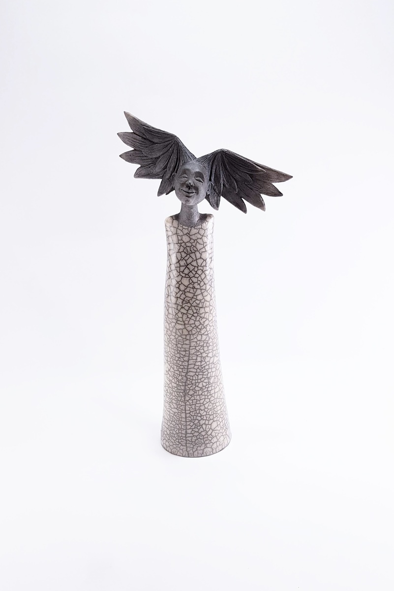 Wilhelmiina Drummond Touched by Moonlight ceramic raku fired sculpture at Parnell Gallery Auckland NZ