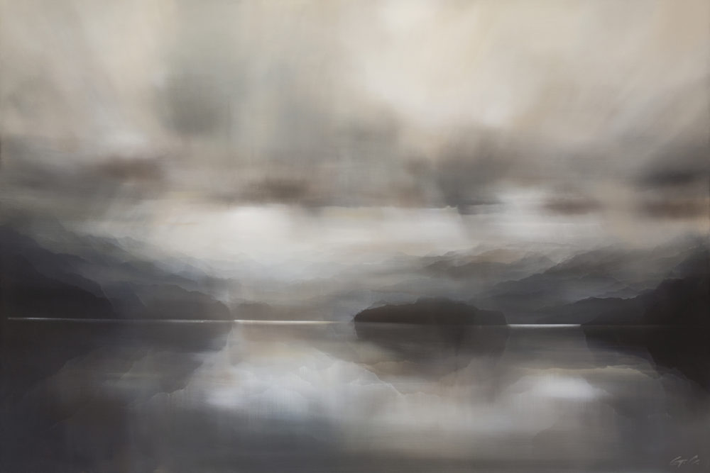 Imagined Vistas original abstracted landscape painting by renowned NZ artist Greer Clayton at Parnell Gallery Auckland NZ