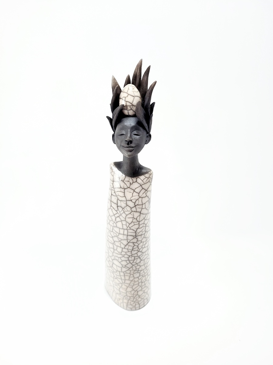 Wilhelmiina Drummond Forever beloved ceramic raku fired sculpture at Parnell Gallery Auckland NZ