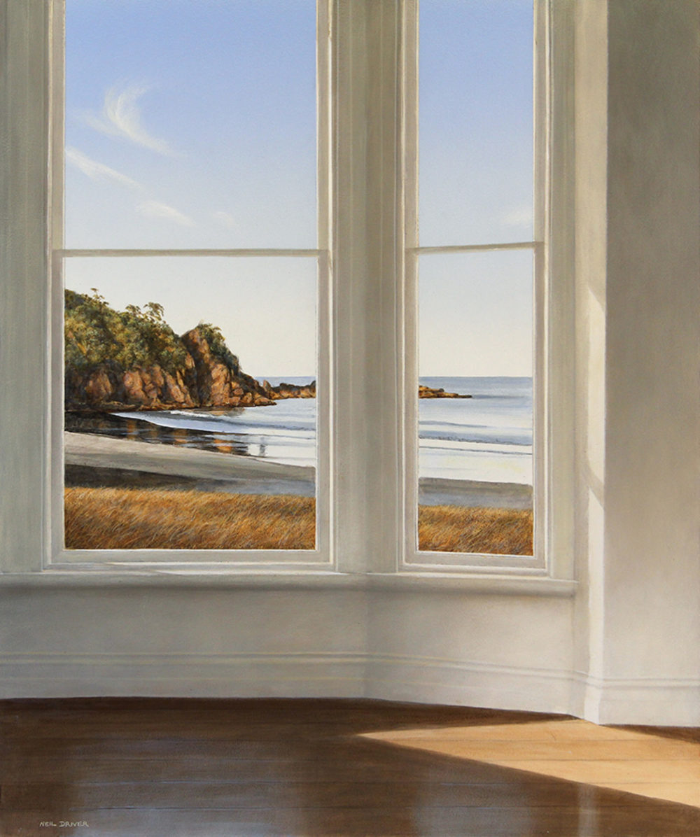 Neil Driver Window to the Bay original acrylic on board painting at Parnell Gallery Auckland NZ