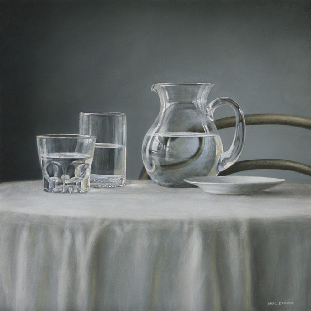 Neil Driver Glass and Water original acrylic on board painting at Parnell Gallery Auckland NZ