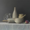 Neil Driver Still Life with Fig original acrylic on board painting at Parnell Gallery Auckland NZ