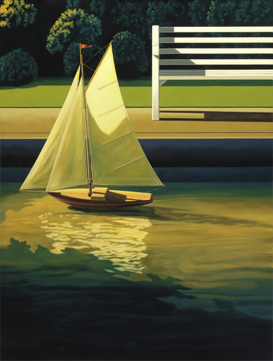 Ross Jones Pond Yacht limited edition print at Parnell Gallery Auckland NZ