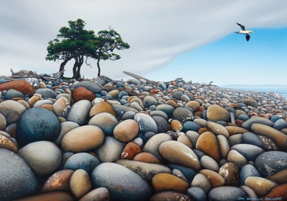 Michelle Bellamy Little Barrier Boulders limited edition fine art landscape print at Parnell Gallery Auckland NZ