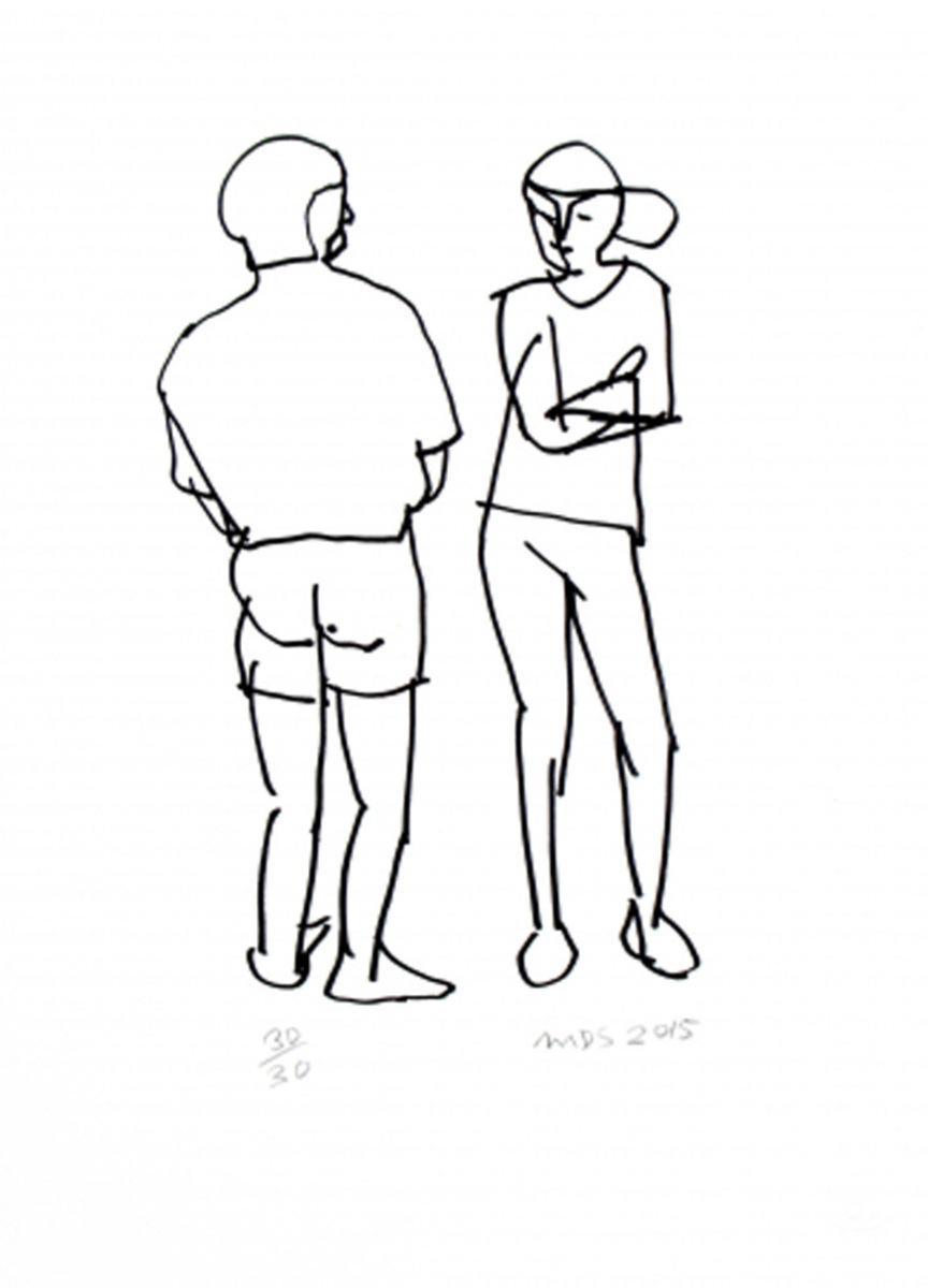 Michael Smither Awkward Conversation limited edition fine art print at Parnell Gallery Auckland NZ