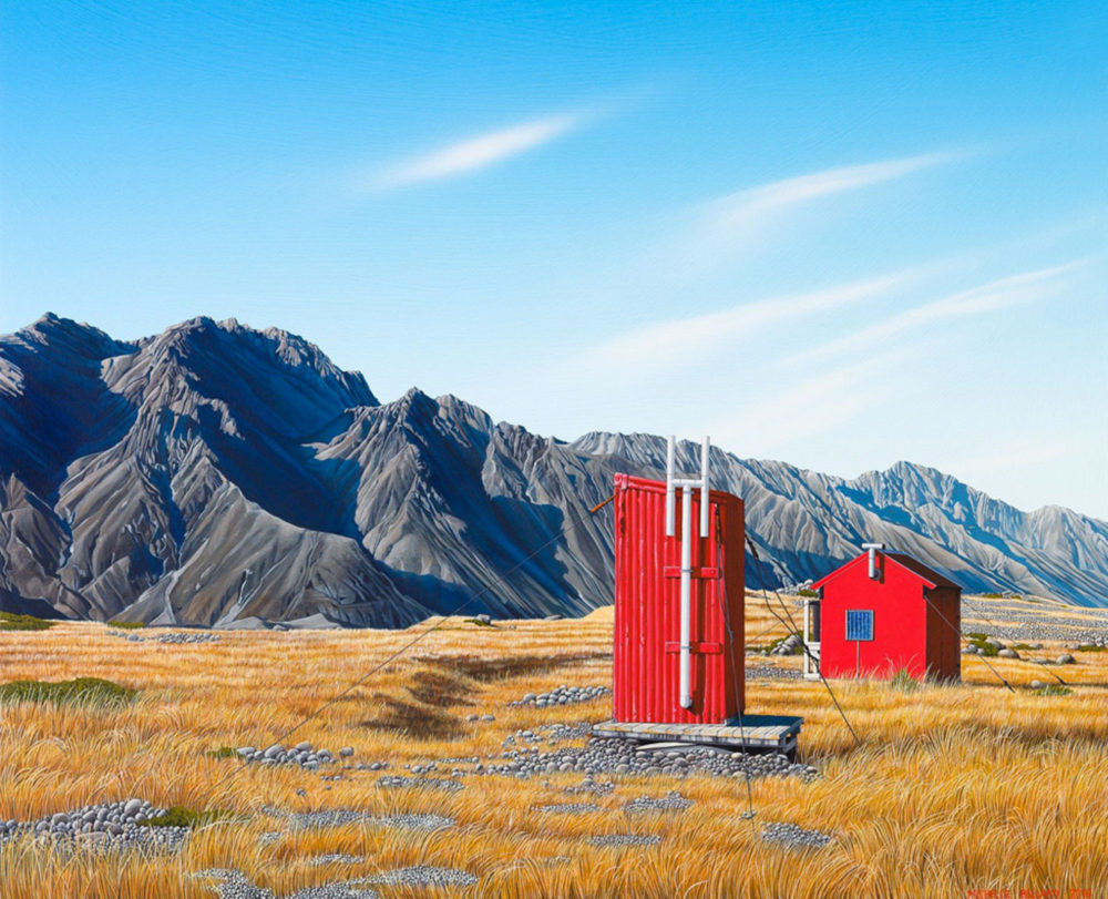 Michelle Bellamy Ball Hut, Tasman Valley limited edition fine art New Zealand landscape print at Parnell Gallery Auckland NZ