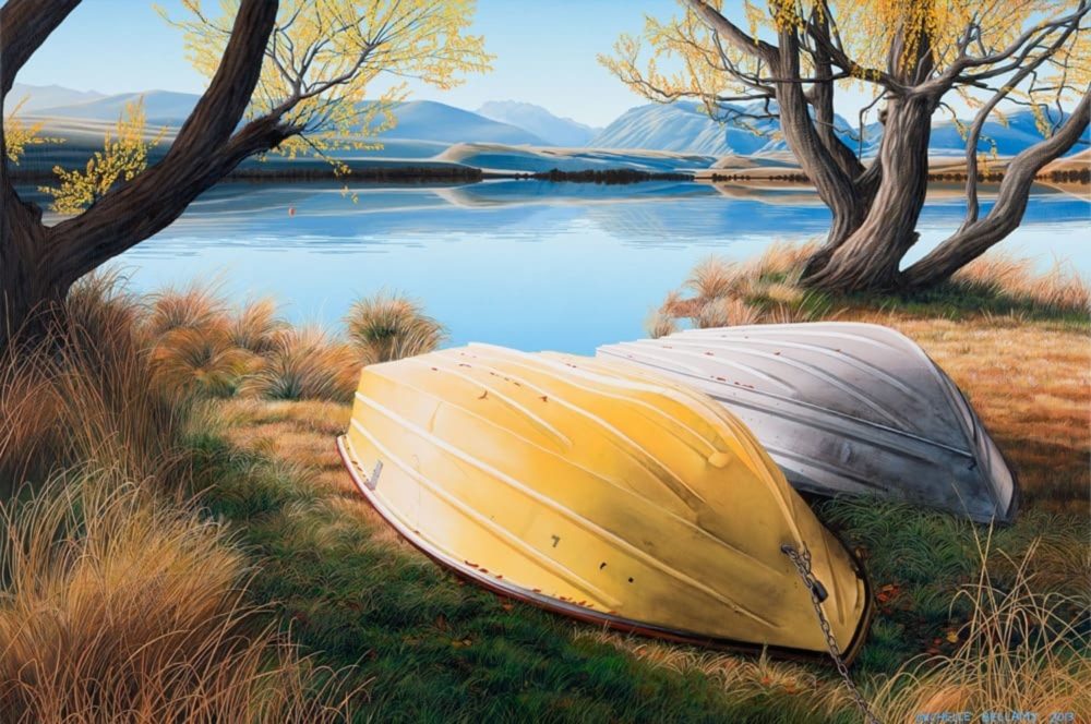 Michelle Bellamy View to Mt Joseph - New Zealand limited edition fine art New Zealand landscape print at Parnell Gallery Auckland NZ
