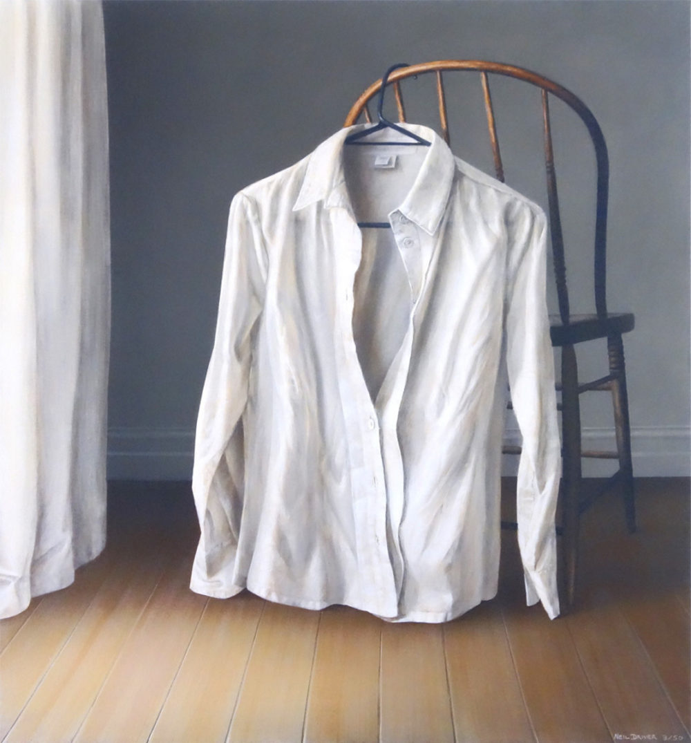 Neil Driver Shirt on Chair limited edition fine art print on canvas at Parnell Gallery Auckland NZ