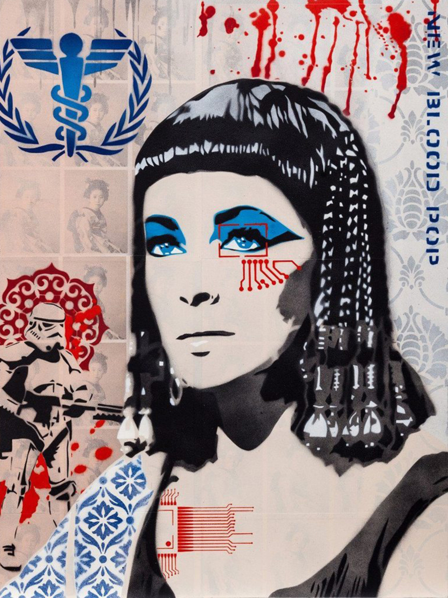 Brad Novak AKA New Blood Pop Pharaoh 1.5 Elizabeth Taylor limited edition fine art print at Parnell Gallery Auckland NZ