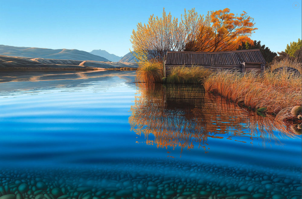 Michelle Bellamy Bulrush Rhythm, NZ limited edition fine art New Zealand landscape print at Parnell Gallery Auckland NZ