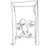 Child Pursued Past an Open Doorway