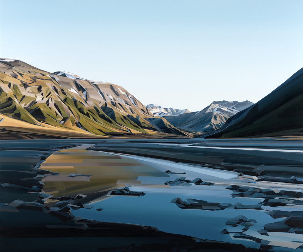 Caroline Bellamy, After Dawn, Dobson Valley, New Zealand original New Zealand landscape painting at Parnell Gallery Auckland NZ