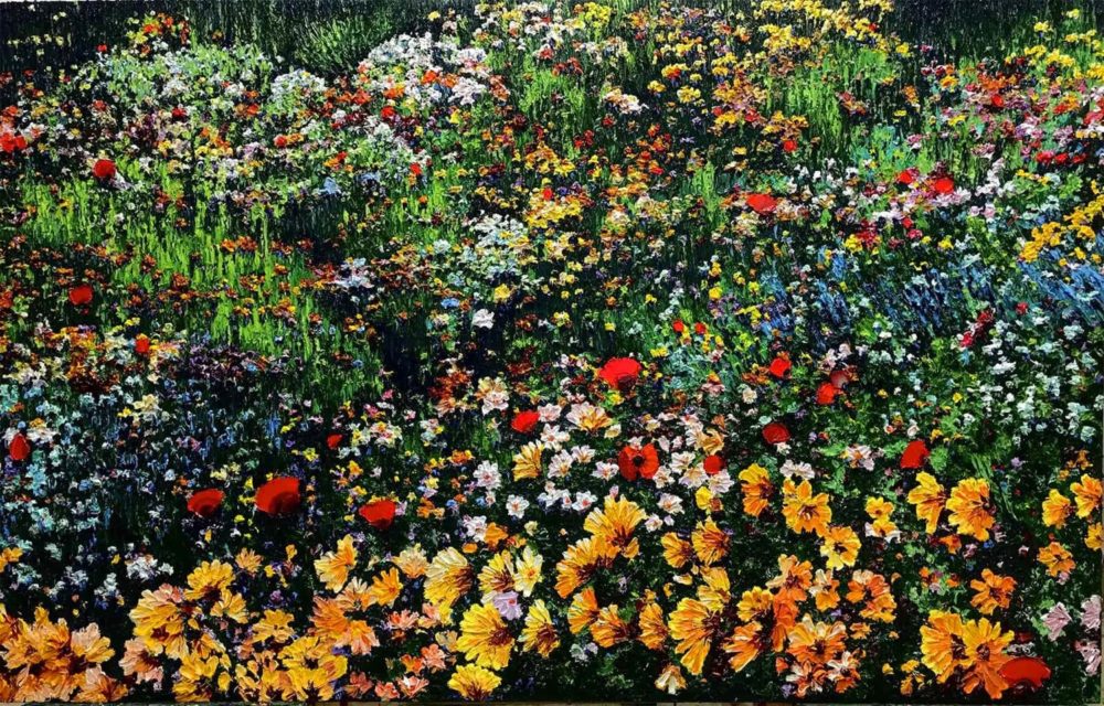 Peter Hackett The Lonesome Gardener original impasto oil painting at Parnell Gallery Auckland NZ