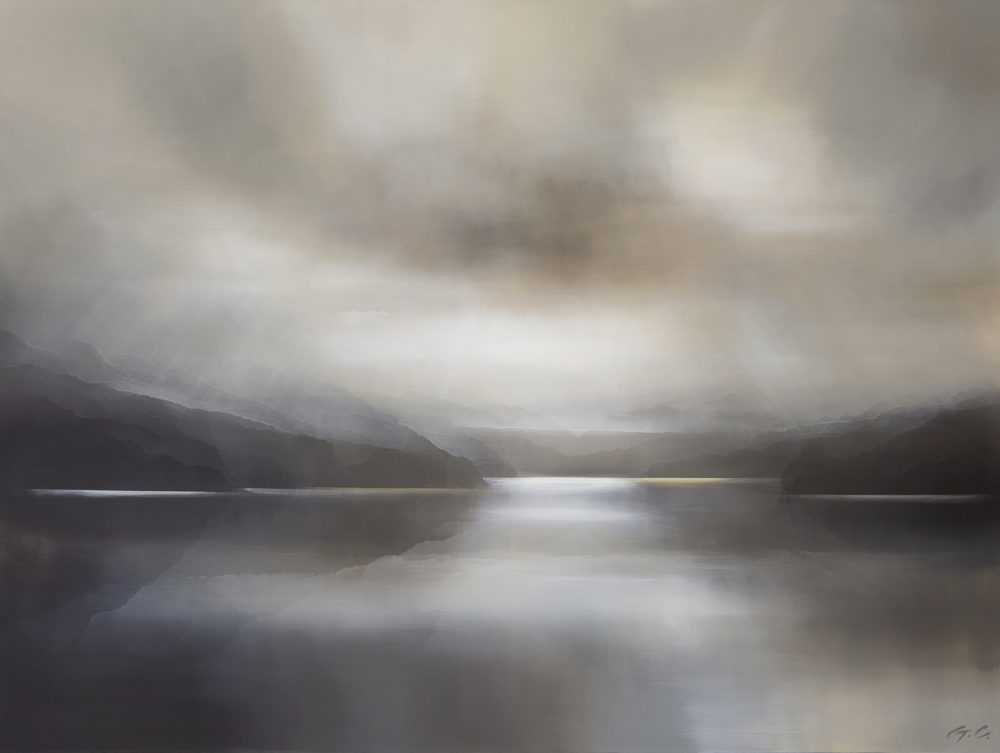 Today's Light original abstracted landscape painting by renowned NZ artist Greer Clayton at Parnell Gallery Auckland NZ