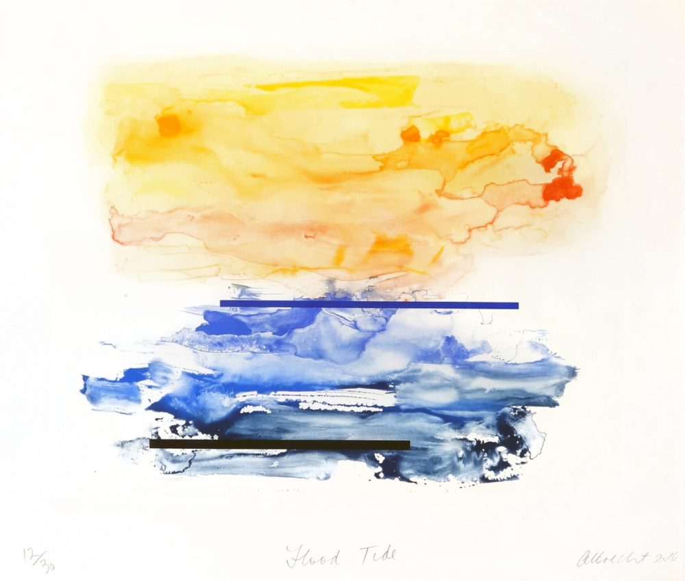 Gretchen Albrecht Flood Tide limited edition abstract expressionist Polymer Photogravure etching at Parnell Gallery Auckland NZ