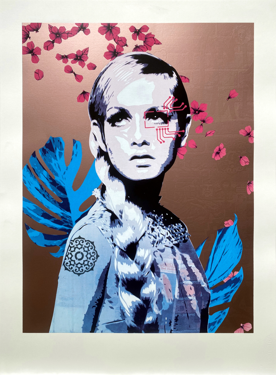 Brad Novak AKA New Blood Pop The Face 1.5 (A) limited edition fine art print of Twiggy