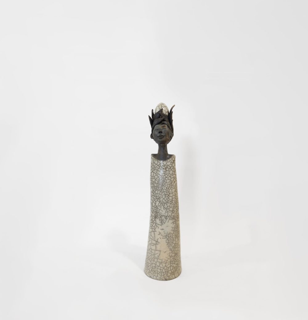 Wilhelmiina Drummond In the Night Breeze ceramic raku fired sculpture at Parnell Gallery Auckland NZ