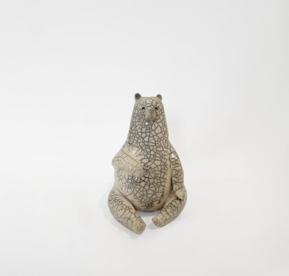 Wilhelmiina Drummond I'm Totally Laughing Inside ceramic raku fired sculpture at Parnell Gallery Auckland NZ