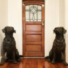 Richard Wells bronze pair of labrador dog sculpture for indoor or outdoor Parnell Gallery Auckland NZ