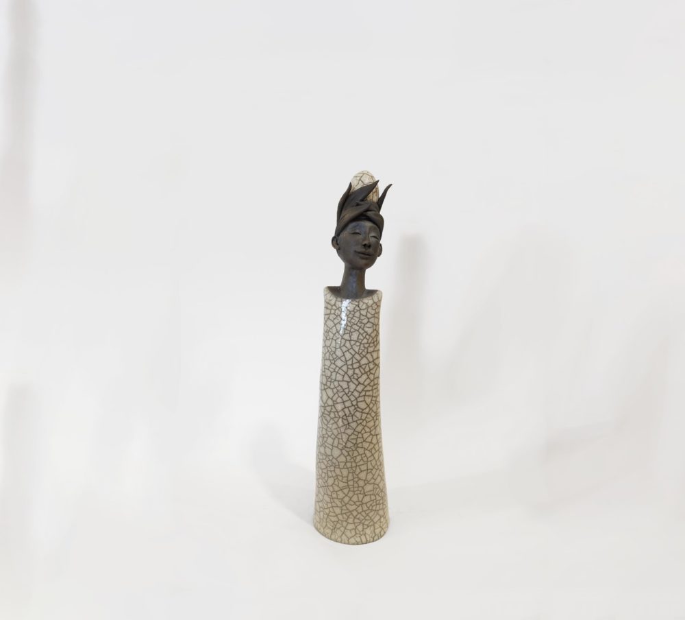 Wilhelmiina Drummond I Can Feel the Spring ceramic raku fired sculpture at Parnell Gallery Auckland NZ